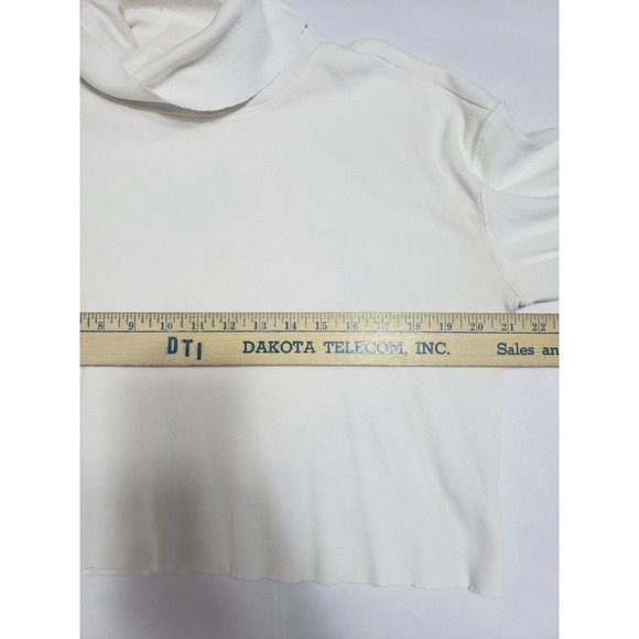 Free People Beach Adult Beige Turtle Neck Crop Knot Top Womens Medium Sweatshirt - Picture 4 of 6